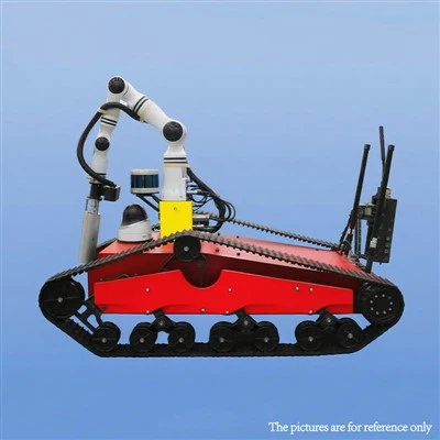 Qual é a resistência ao calor dos robôs de esteira para resposta a emergências?